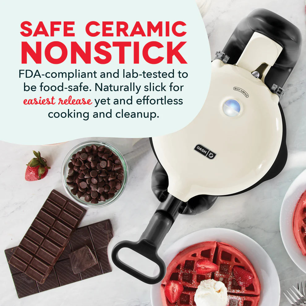 Ceramic Nonstick Flip Belgian Waffle Maker